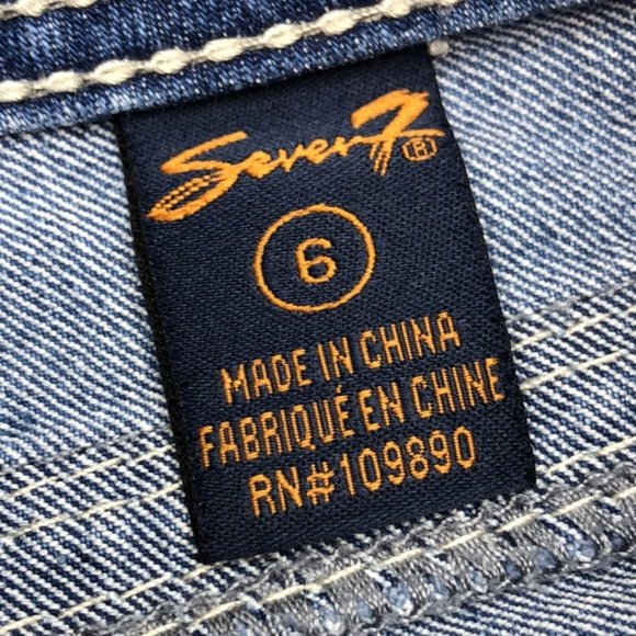 LIKE NEW SEVEN7 FACTORY DENIM CAPRIS 6/28x17 EMBROIDERED BACK POCKETS 🦋 - Picture 13 of 15